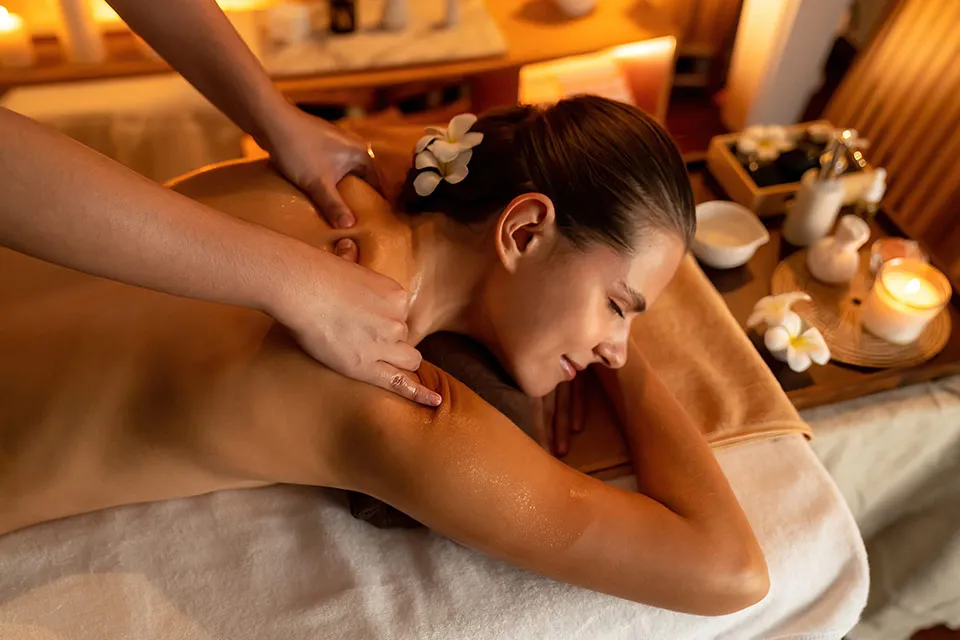 Massage session in a calm spa setting